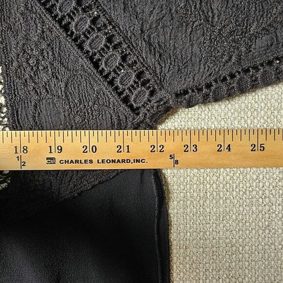 XCVI Womens Viscose‎ Embroidered Crochet Dolman Short Sleeve Blouse Top  XL - Picture 8 of 11